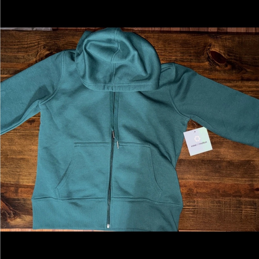 Ease of Motion Green Pullover Hoodie Kangaroo Pocket Size S